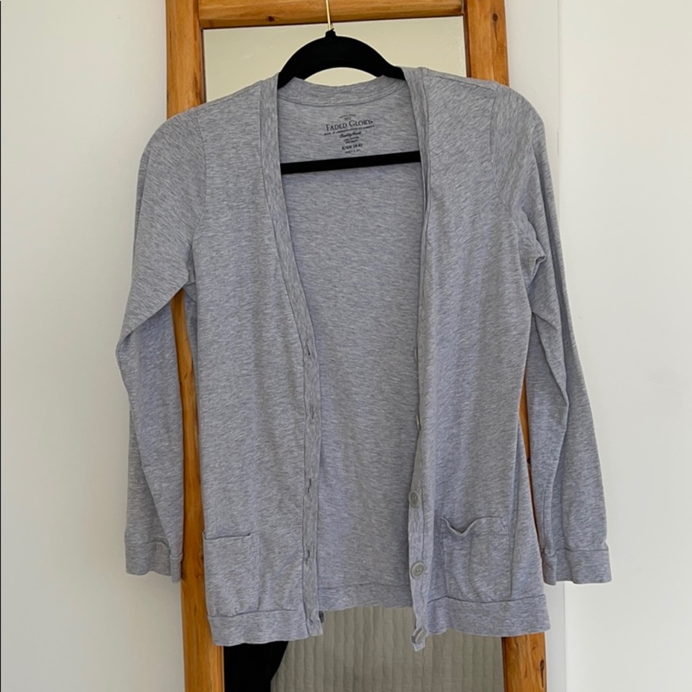 Gray cotton cardigan
